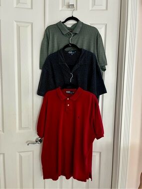 3 Polos - 2 Ralph Lauren- 1 Tasso Elba Sz XXL golf shirts